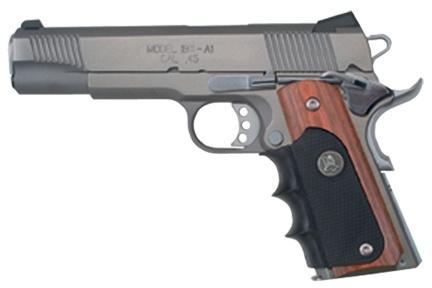 Pachmayr 00423 American Legend Grip Wraparound Black Rubber with Rosewood Trim & Finger Grooves for 1911 - View 2