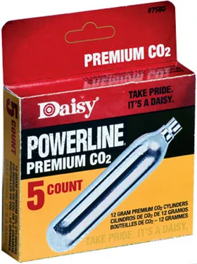 Daisy 7580 Powerline CO2 Cylinder 12 gram 5 Per Pack - View 2