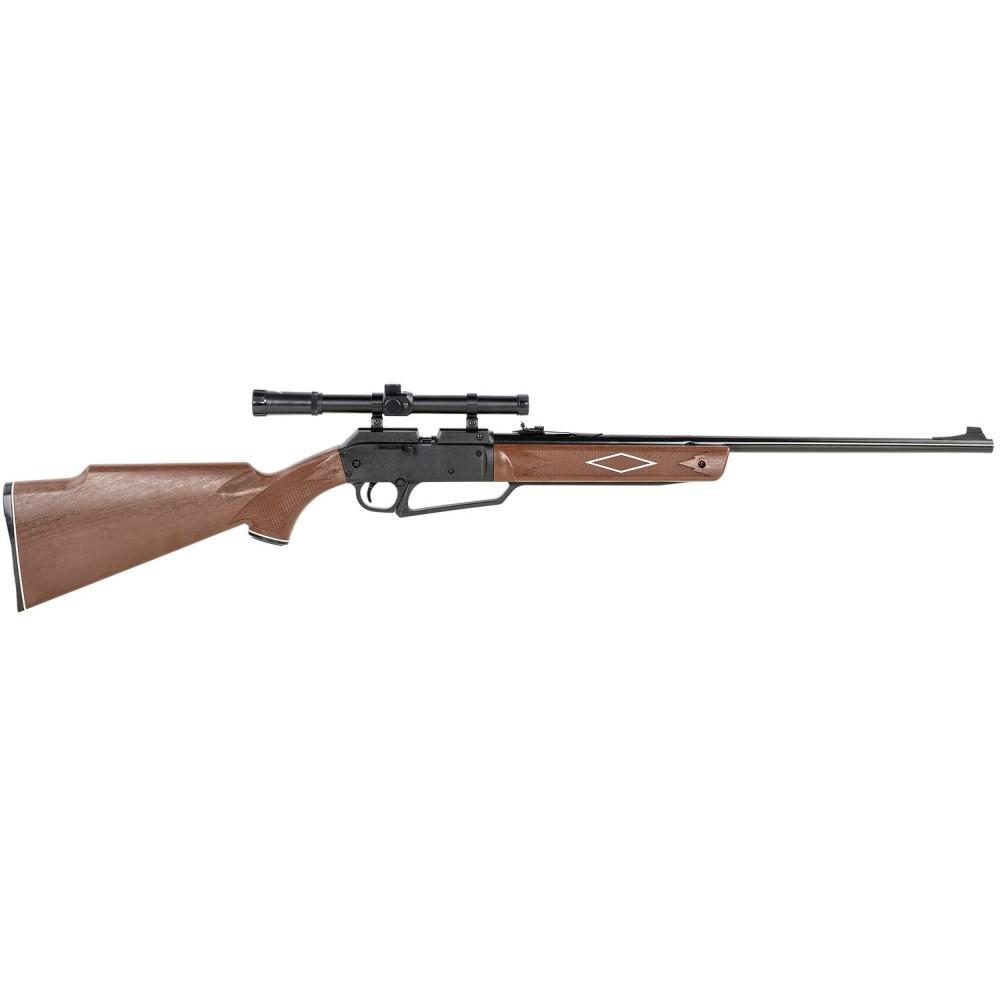 Multi-pump pneumatic rifle with woodgrain stock. Shoots .177 pellets and BBs. Speed: 800 fps. - View 2