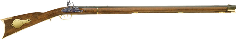 Traditions R2030 Deluxe Kentucky Flint Muzzleloader Rifle 50 Caliber 33.5" Blued Barrel Select Hardwood Stock Double Set Trigger Overall Length 49" - View 2