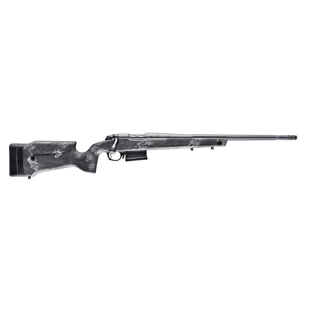 Bergara Rifles B14LM751 B-14 Crest 300 Win Mag 3+1 22" Fluted, Sniper Gray Cerakote Barrel/Rec, Monte Carlo Carbon Fiber with Black & Gray Splatter, Omni Muzzle Brake - View 2