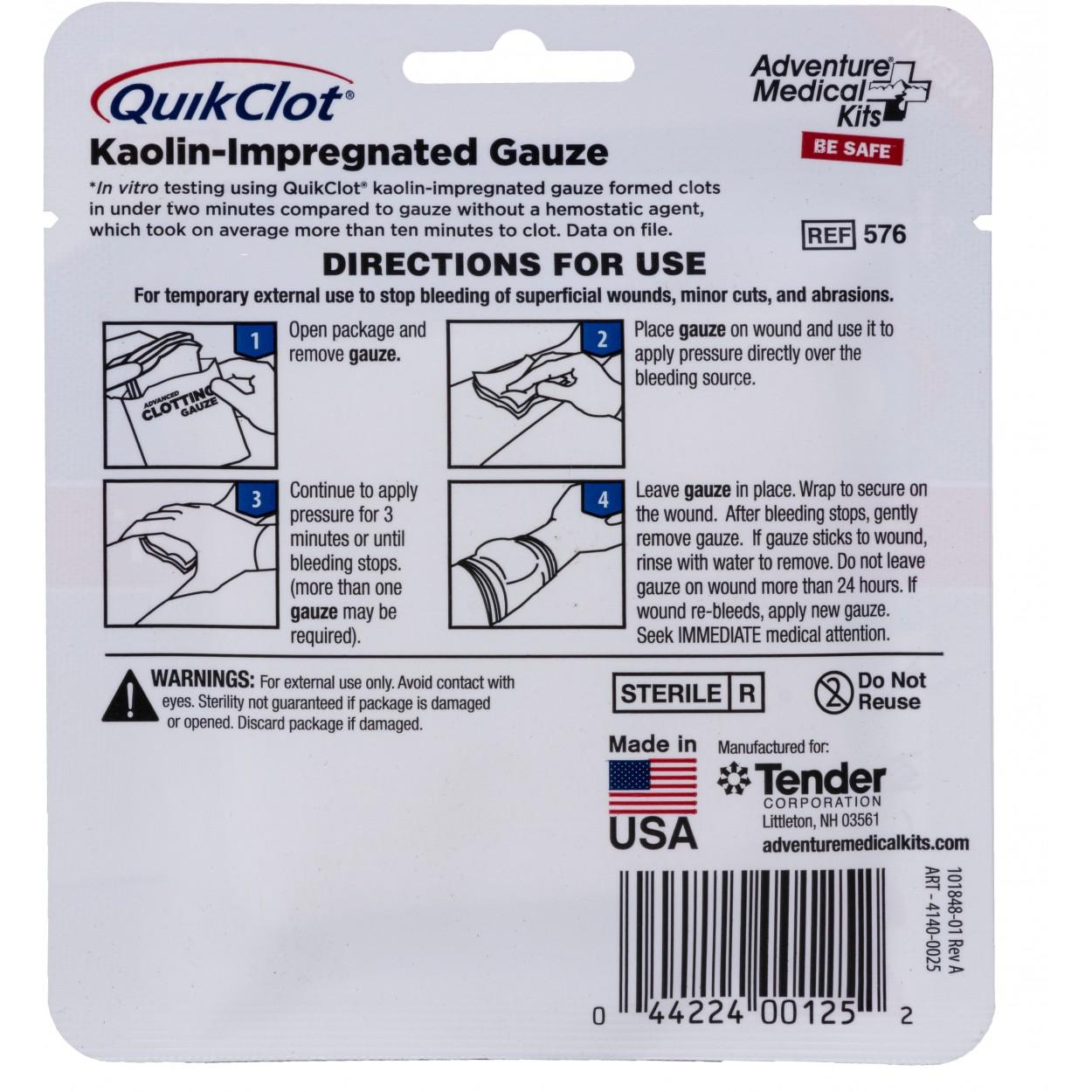 Adventure Medical Kits 50200025 QuikClot Stop Bleeding White Clotting Gauze - View 2