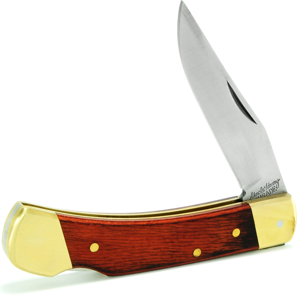 Uncle Henry LB5CP Smokey II Folding Clip Point Stainless Steel Blade 3.70" Wood Handle Sheath Included - View 2
