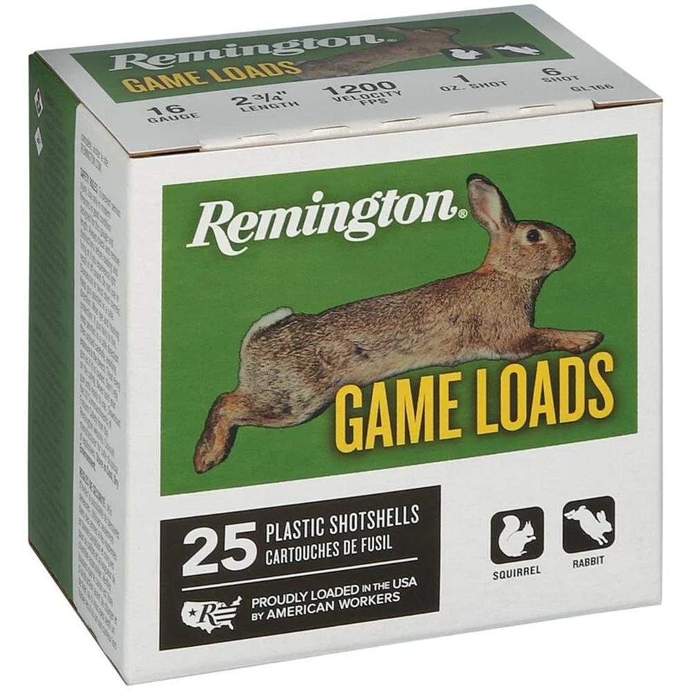 Remington Lead Game Load 16 ga 2 3/4 2 1/2 dr 1 oz #6 1200 fps - 25/box - View 2