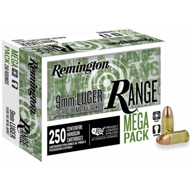 Remington R23965 9mm Luger 115gr Full Metal Jacket 250 Rounds Per Box - View 2