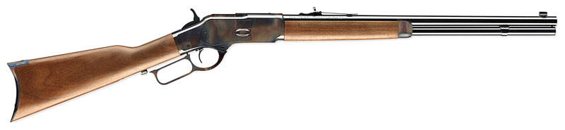 Winchester Model 1873 Short Rifle 44-40 Win 10+1 Cap 20" Barrel Brushed Polished Blued Color Case Hardened Receiver Satin Oiled Walnut Fixed Straight Grip Stock Right Hand (Full Size) - View 2