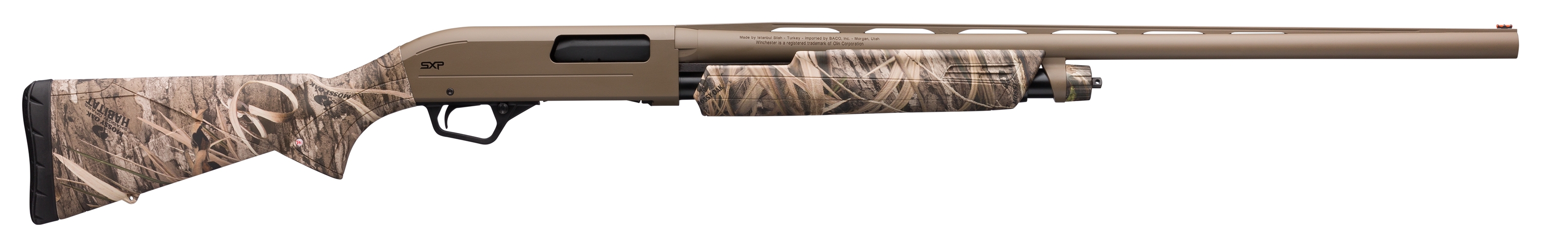 Winchester SXP Hybrid Hunter 20 Gauge 26" Shotgun - Mossy Oak Shadow Grass Habitat - FDE Permacote - View 2
