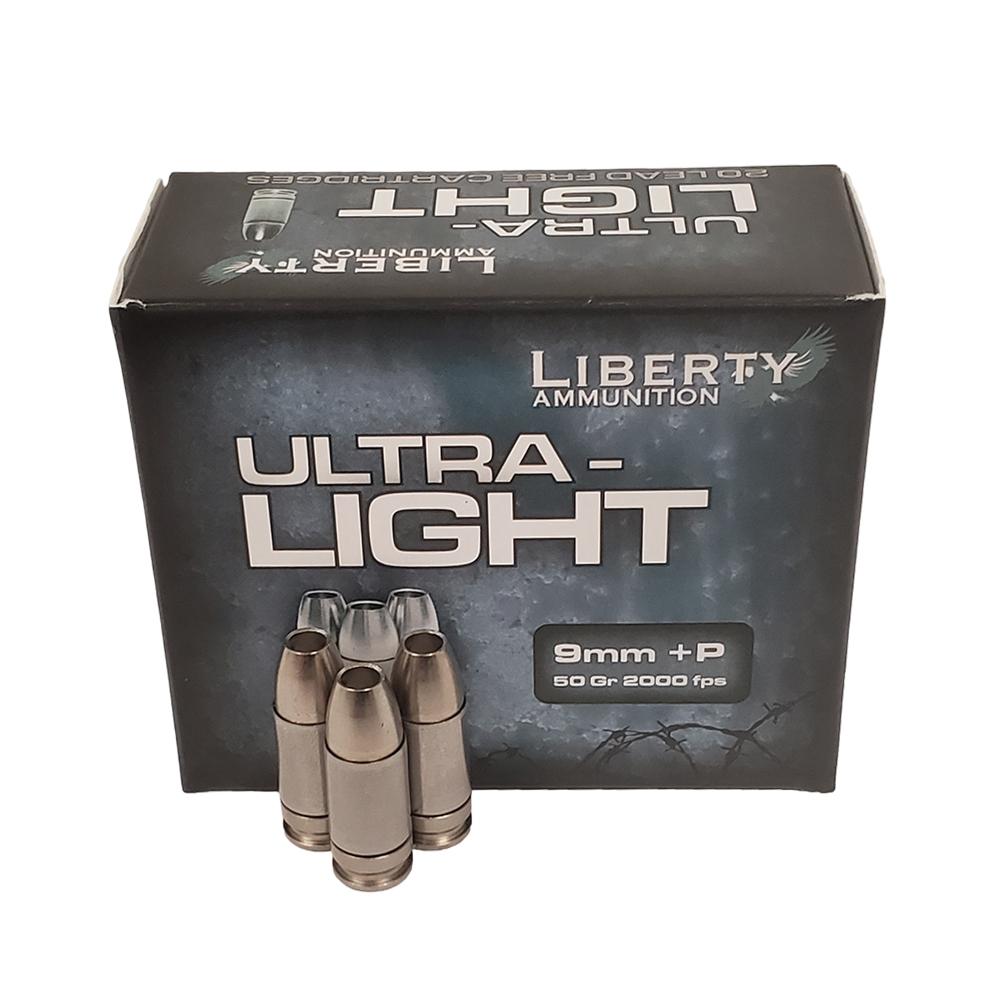 Liberty Ammunition Ultra-Lights 9mm +P, 50gr CHP, High Energy, 20 Rounds Box, LA-UL-9-052 - View 2