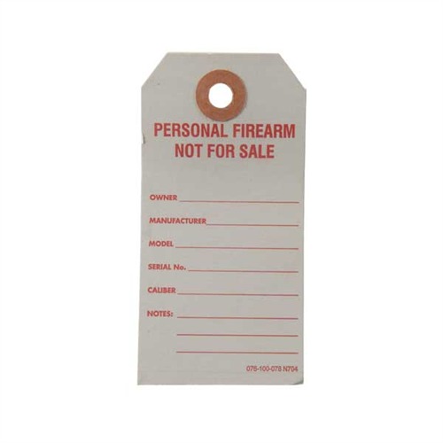 Brownells Batf Personal Firearm Tags 50 Pack - View 2