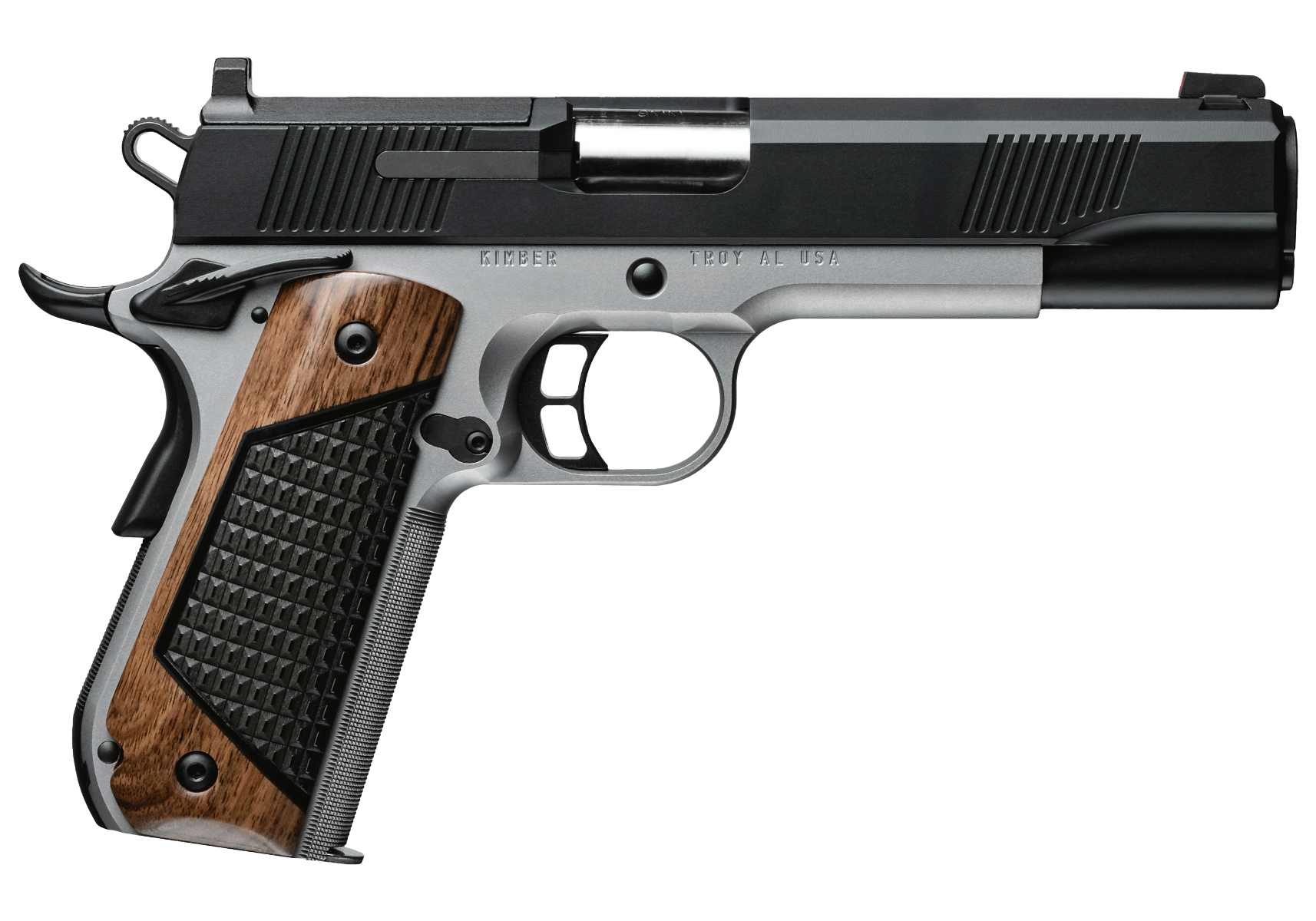 KIMBER CUSTOM 1911 NEXT GENERATION 45ACP PISTOL 5" TWO TONE, O.R.BLK WALNUT/G10 GRIPS 2-7RD MAGS - View 2