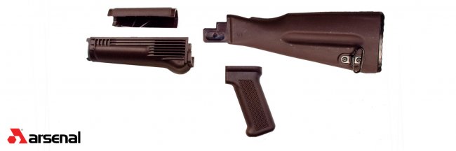 Arsenal 4 Piece Plum AK47 / AK74 NATO Length Stock Set for Stamped Fixed Receivers - View 2