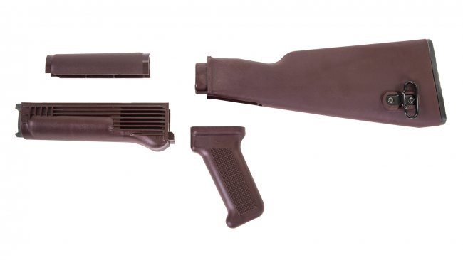 Arsenal Plum Polymer Stock Set with Stainless Steel Heat Shield for Milled Receivers - View 2