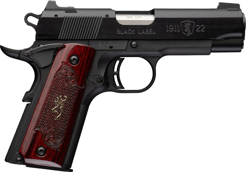Browning 051070490 1911-22 Medallion Comp 22 LR 3.63" Matte Black Anodized Semi-Auto Pistol - View 2