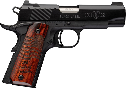 Browning 051072490 1911-22 Medallion Comp 22 LR 3.625" Matte Black Anodized Semi-Auto Pistol - View 2