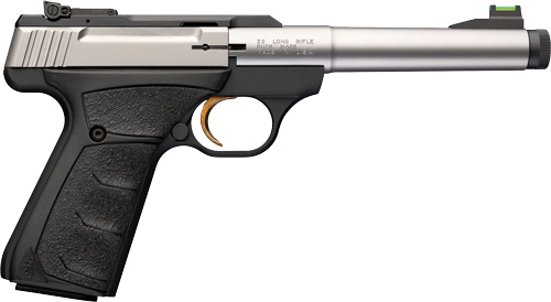 Browning 051616490 Buck Mark Camper SR 22 LR 5.9" Matte Stainless/ Black Frame Semi-Auto Pistol - View 2