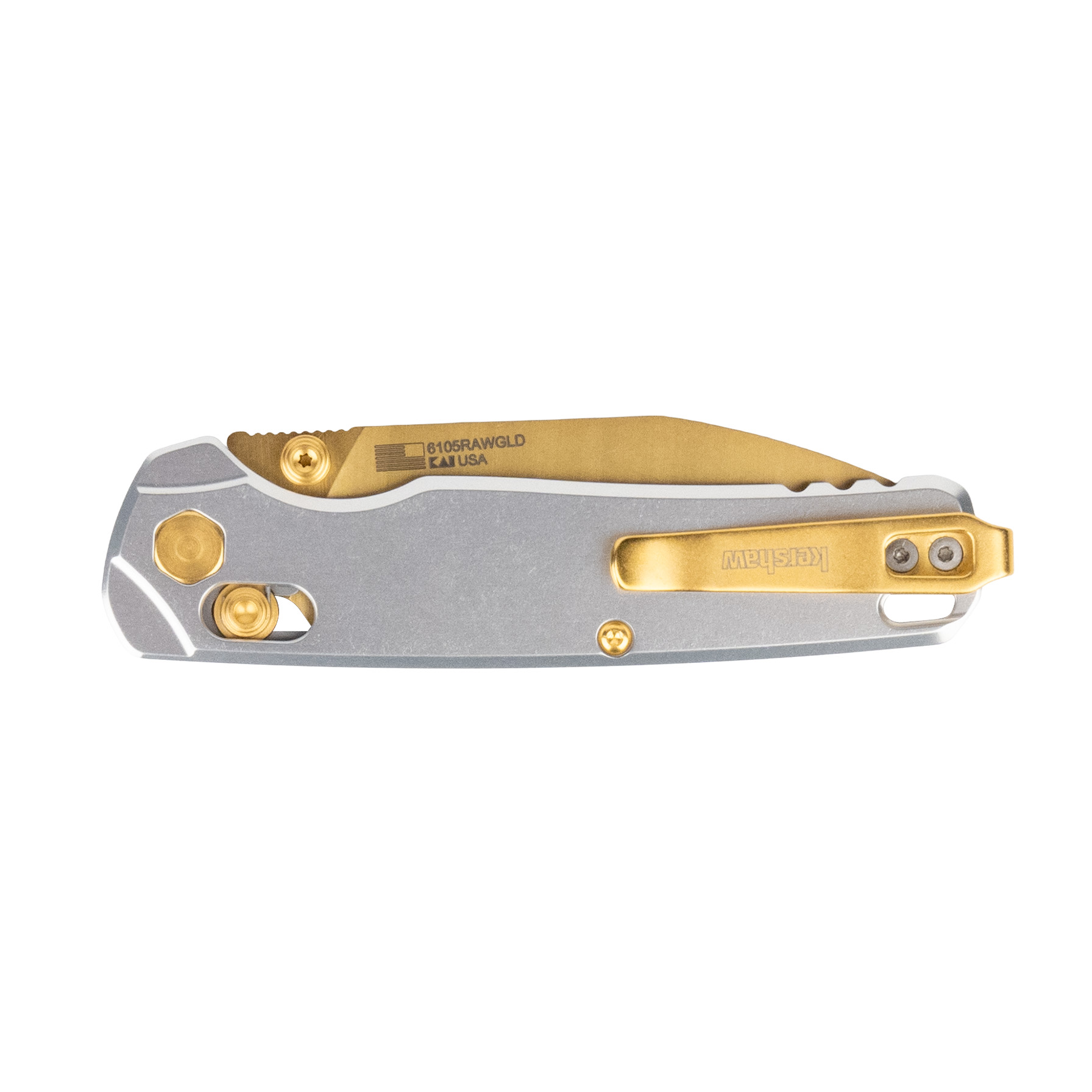 KERSHAW BEL AIR AURUM RAW HANDLE GOLD BLADE Magnacut MGE Exclusive - View 2