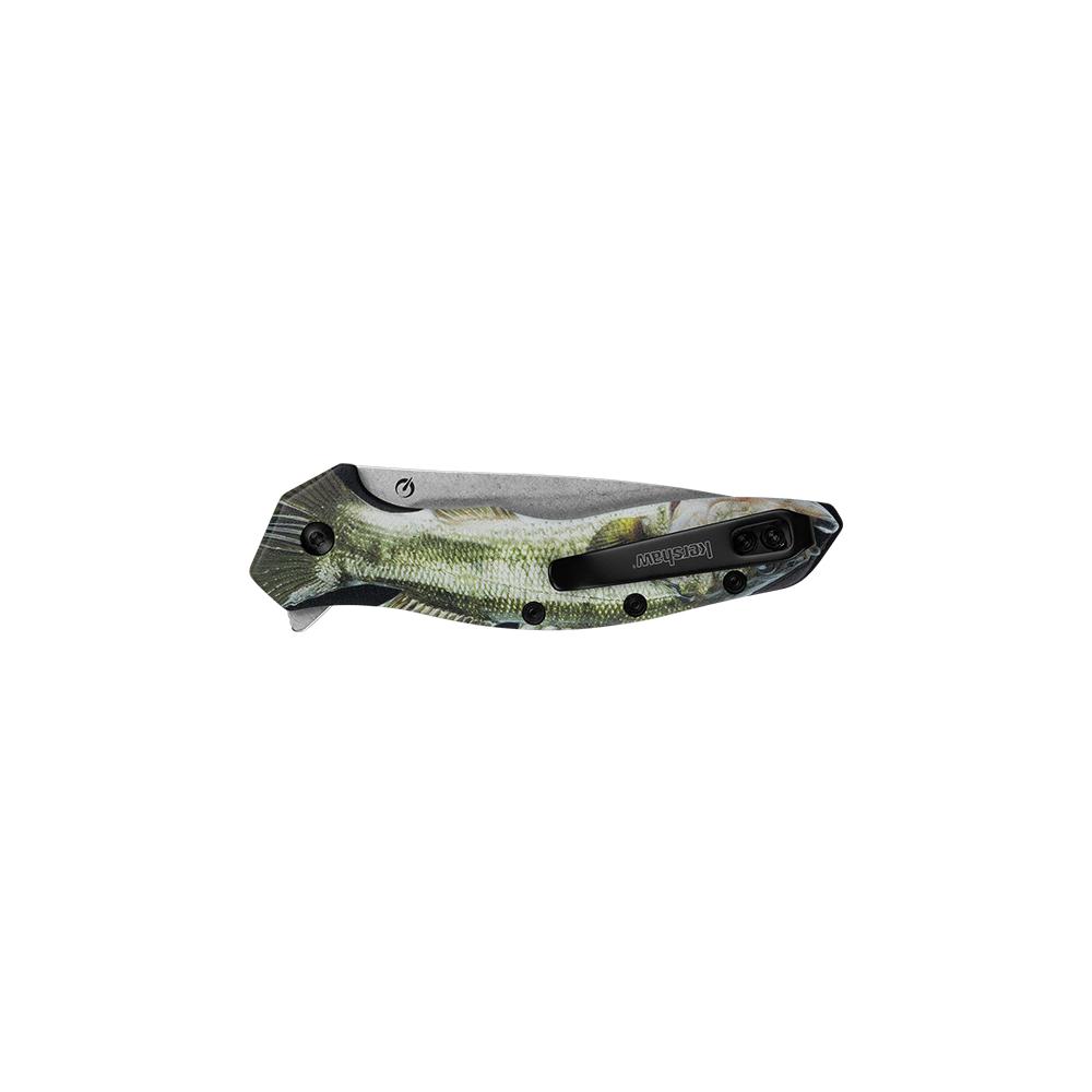 Kershaw Shoreline Bass Folding Knife 3 Drop Point Blade Green - View 2