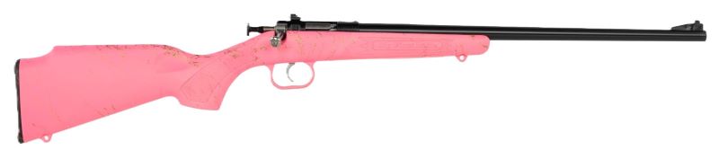 Keystone Crickett Rifle 22 LR 16.1 in. Blued/Pink w/Gold Web - View 2