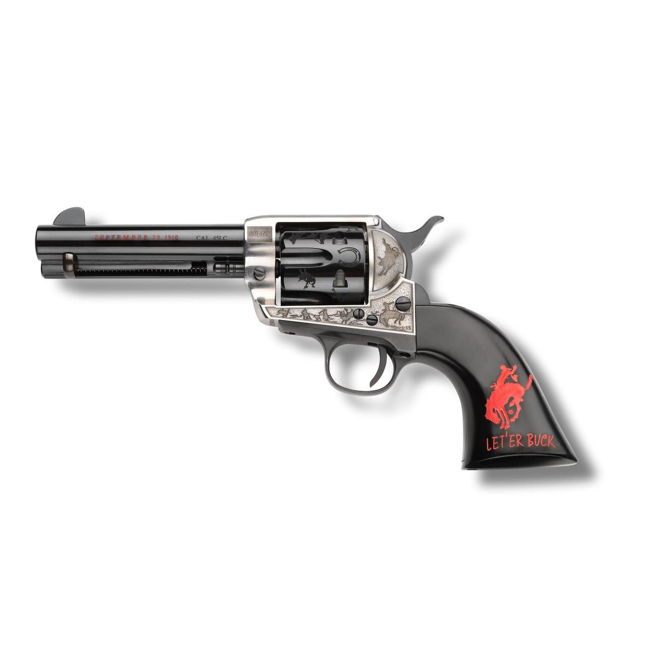 Pietta Pendleton Revolver 357 Mag 4.75 in. BLKw/Engraved FM/BRL/CYL 6 rd. - View 2