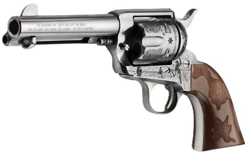 Pietta Cowpoke Revolver 357 Mag 4.75in Old Silver w/Engraved FM/BRL/CYL6rd - View 2