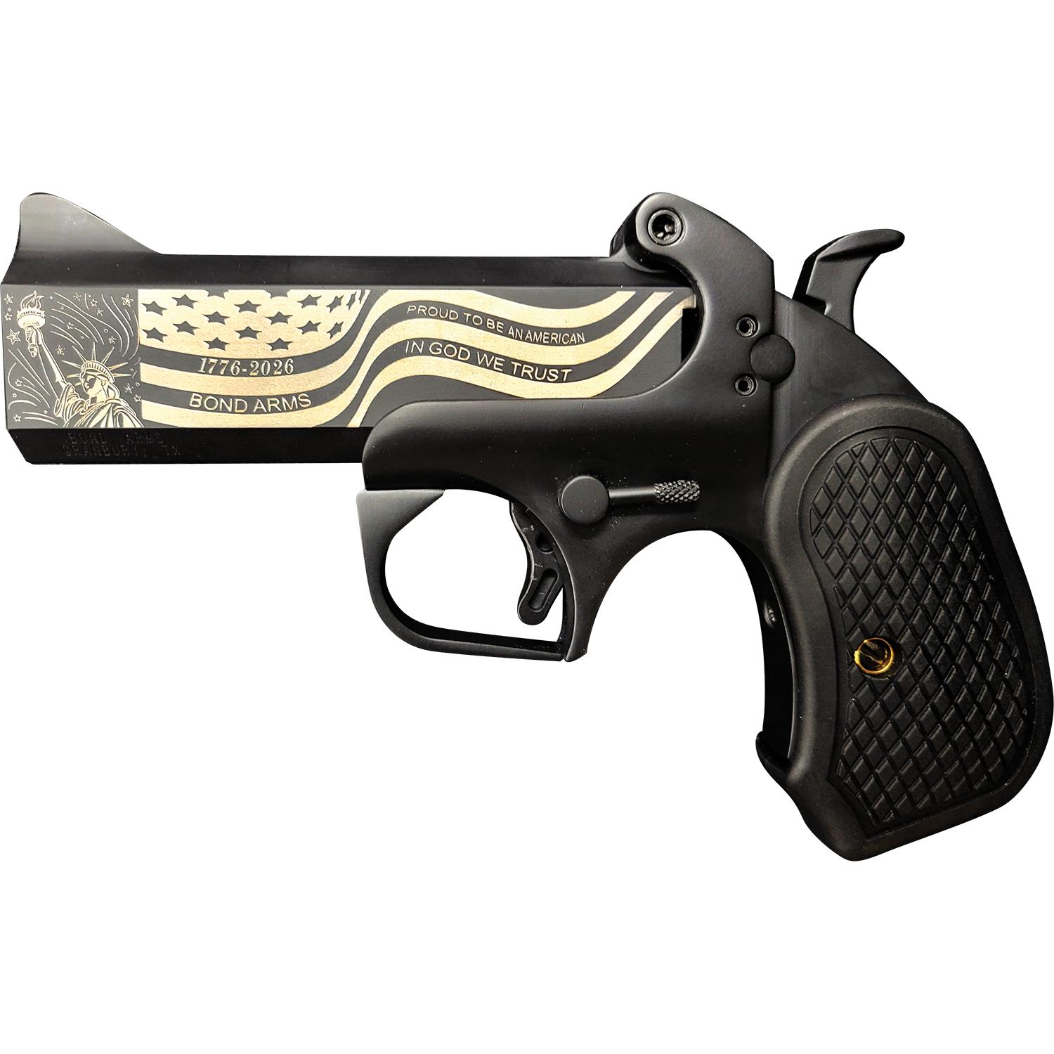 Bond Arms BA250TH-BLK-45/410 America 250th 410 Bore | 45 Colt 2 Black Cerakote Americas 250th Limited Edition Engraved Flat Sided Barrel Trigger Guard BA250TH-BLK-45/410 |LIMITED ED - View 2