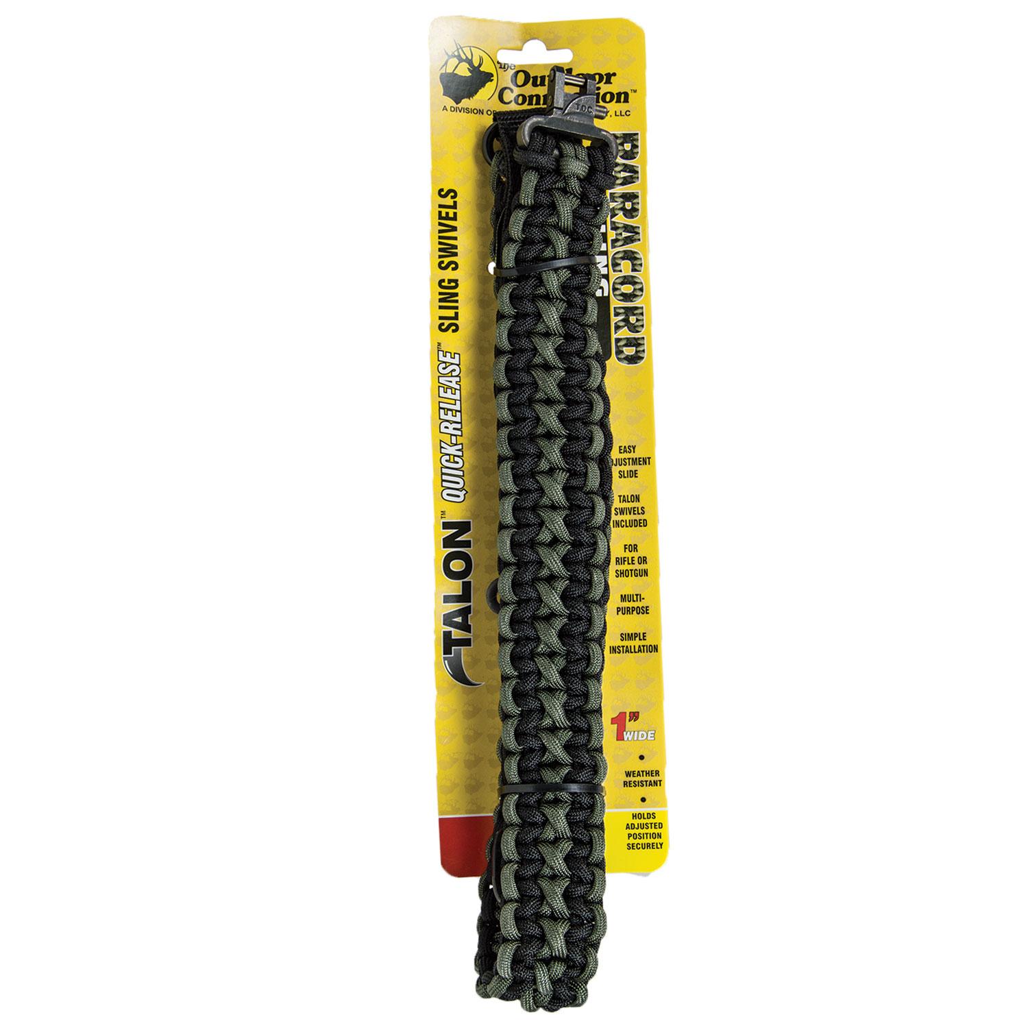 Outdoor Connection Pcs80569 Sling 1in x 43in Black Green Nylon Paracord - View 2