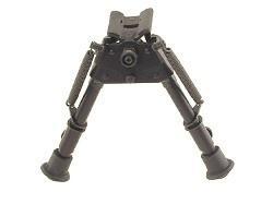 Harris Bipods BRS Swivel BR Stud, 6-9", Black Steel/Aluminum, Rubber Feet - View 2