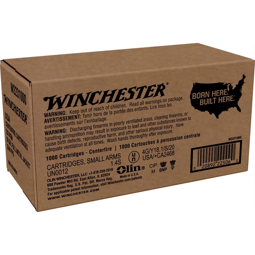 Winchester W2231000 USA 223Rem 55gr FMJ 1000rds Ammo Value Pack - View 2