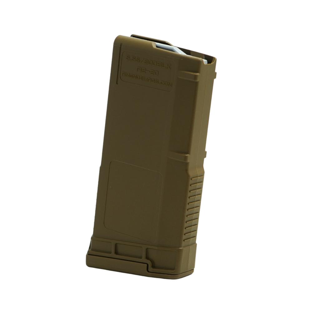AMEND2 MOD A 5.56MM/300 BLK OUT AR15 COYOTE TAN POLYMER MAGAZINE 20RD ( 50 PER CASE ) - View 2