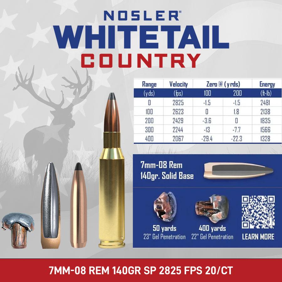 Nosler 40115 7mm-08 Rem 140gr SB SP Bullets 20/Box - View 2