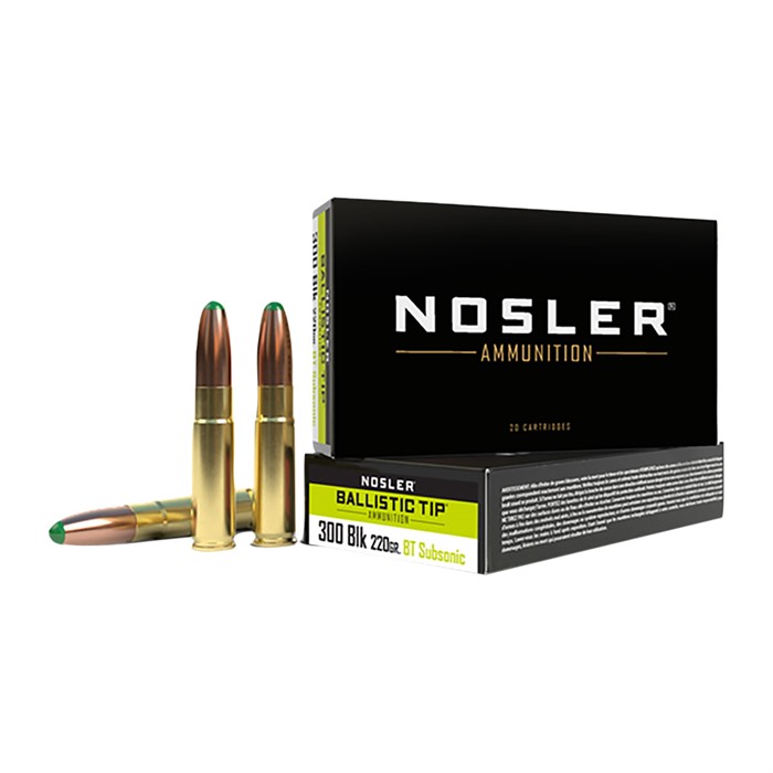 Nosler 61050 Ballistic Tip 300 Blackout Ammo, 220 gr BT SP, Copper, 20 rd - Deer, Antelope, Hogs Optimized - View 2