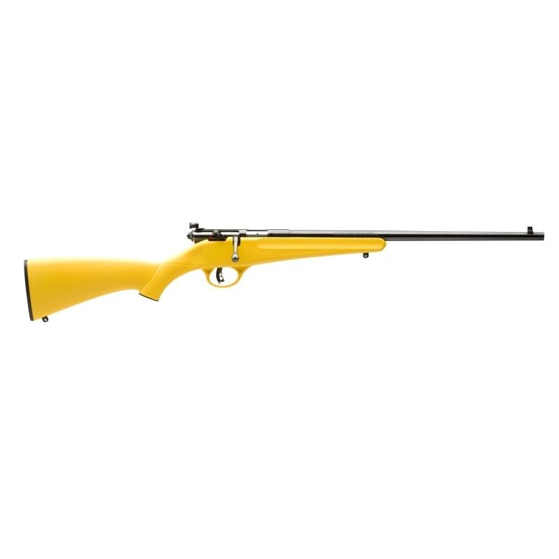 Savage Arms 13805 Rascal 22 LR Bolt Action Rifle, 1rd Capacity, 16.12" Barrel, Satin Blued Finish, Yellow Synthetic Stock - View 2