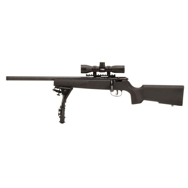 Savage Arms 13836 Rascal Target XP 22 LR Caliber 16.12" Barrel Matte Blued Metal Finish Matte Black Synthetic Stock Left Hand Youth 4x32mm Scope Bipod - View 2