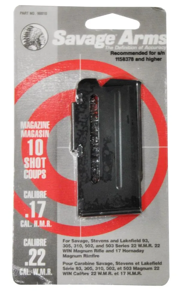 Savage Model 90010 Magazine .22 Magnum .17 HMR 10 Rounds Blued Steel - View 2