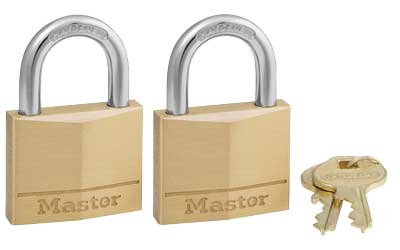 MasterLock 140T Brass Padlock 2-Pack, Keyed Alike, 1-9/16" Body - View 2