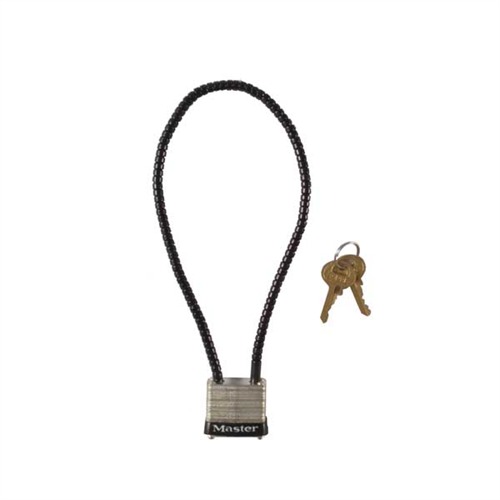 Master Lock 107DSPT Cable Lock Keyed Different Open With Key Silver Steel Firearm Fit- Universal 14" - View 2