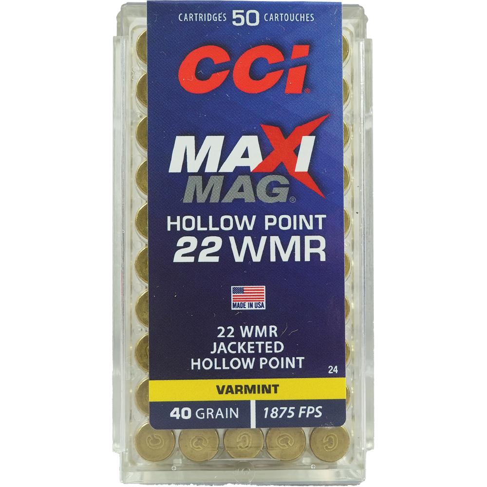 CCI 0024 Maxi-Mag 22 WMR 40gr JHP 50 Rounds Box - View 2