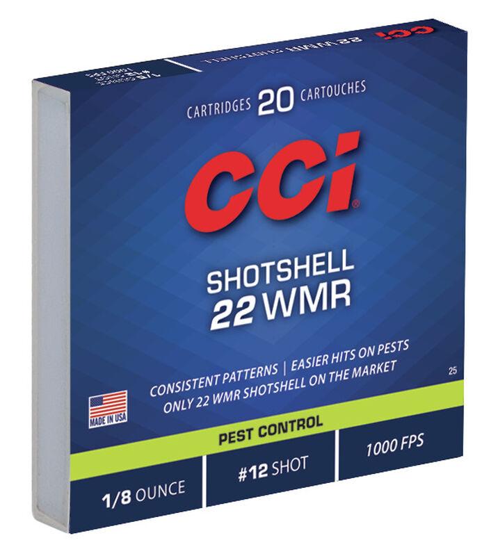 CCI 0025 Pest Control Shotshell 22 WMR 52 gr 1000 fps #12 Shot 20 Bx/100 Cs - View 2