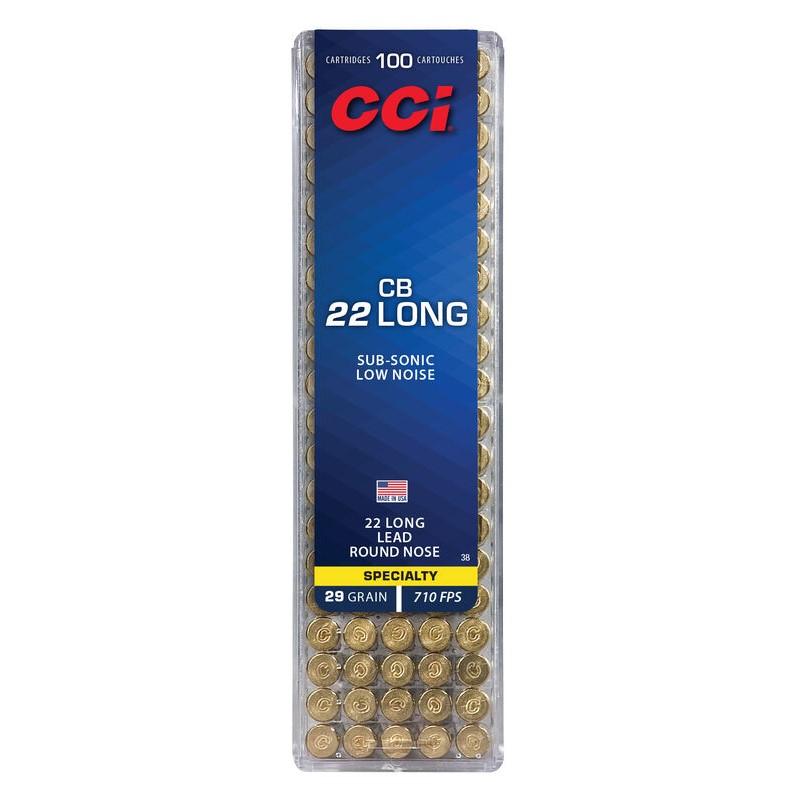CCI 0038 Specialty CB Subsonic 22 Long 29 gr Lead Round Nose (LRN) 100 Per Box/ 50 Cs - View 2