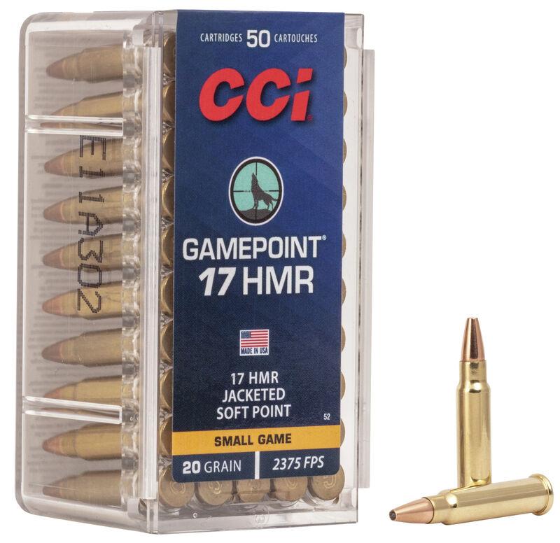 CCI 0052 GamePoint 17 HMR 20 Gr Jacketed Soft Point 50 Rounds Box - View 2