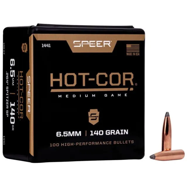 Speer 1441 Hot-Cor .264 Cal 140gr Spitzer Soft Point Bullets 100ct - View 2