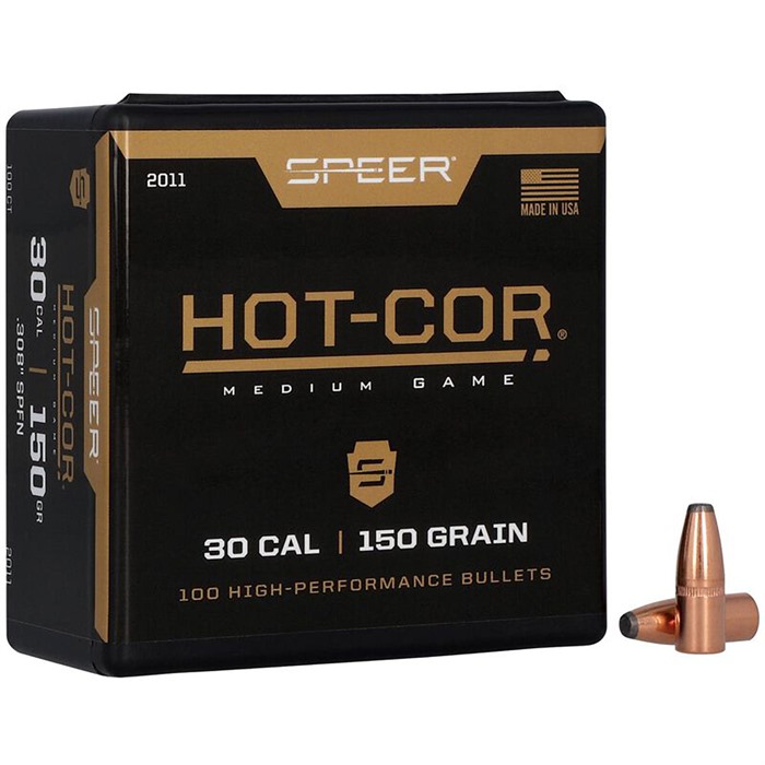Speer 2011 Hot-Cor 30 Cal .308 150gr Soft Point Flat Nose 100ct Box - View 2