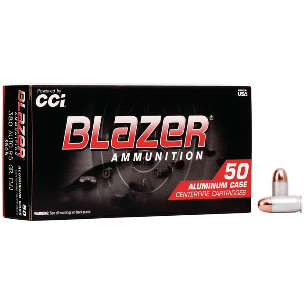 CCI 3505 Blazer Handgun 380 ACP 95 gr Total Metal Jacket (TMJ) 50 Per Box/ 20 Cs - View 2