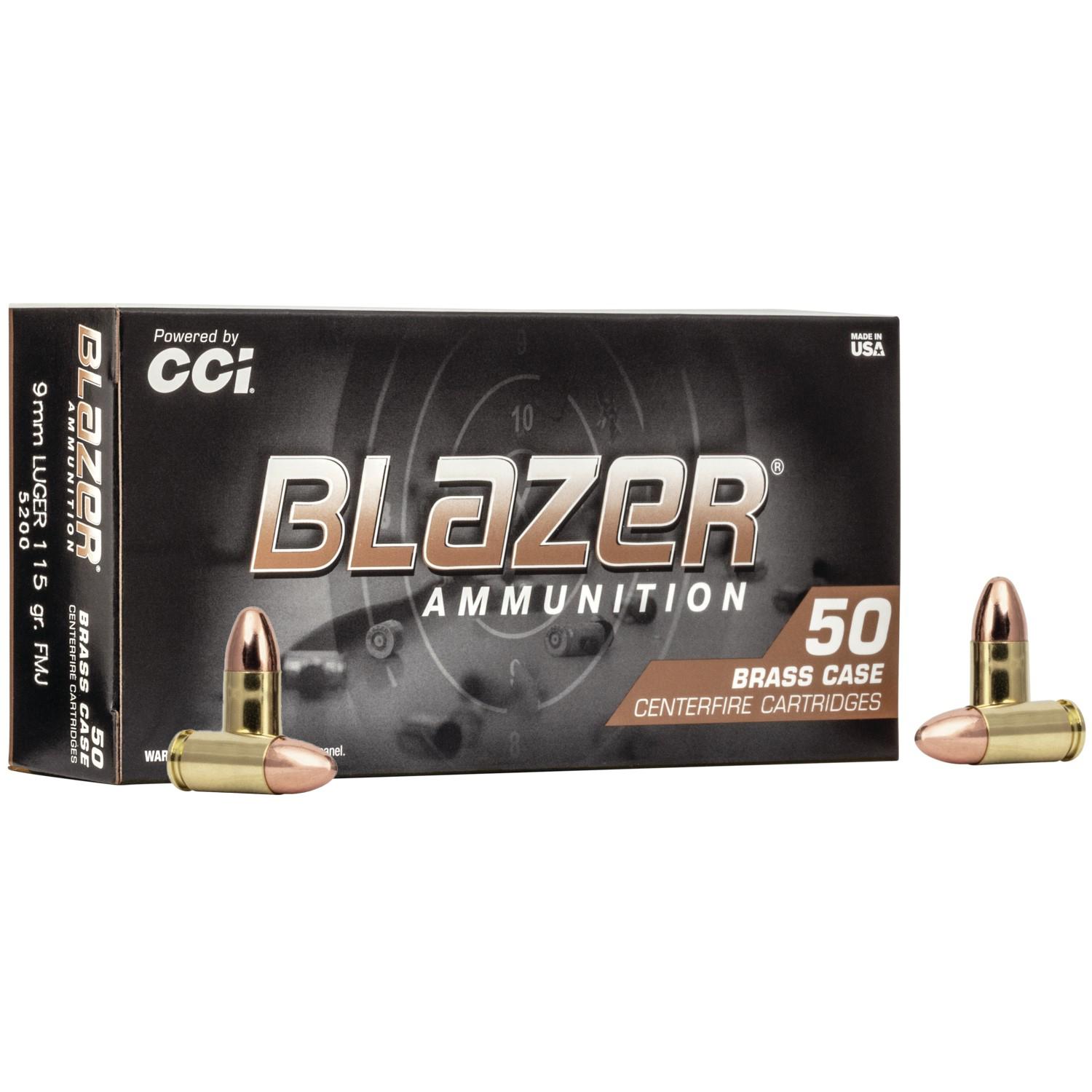 CCI Blazer 5200 9mm Luger 115 Grain FMJ 50 Rounds Brass Case - View 2