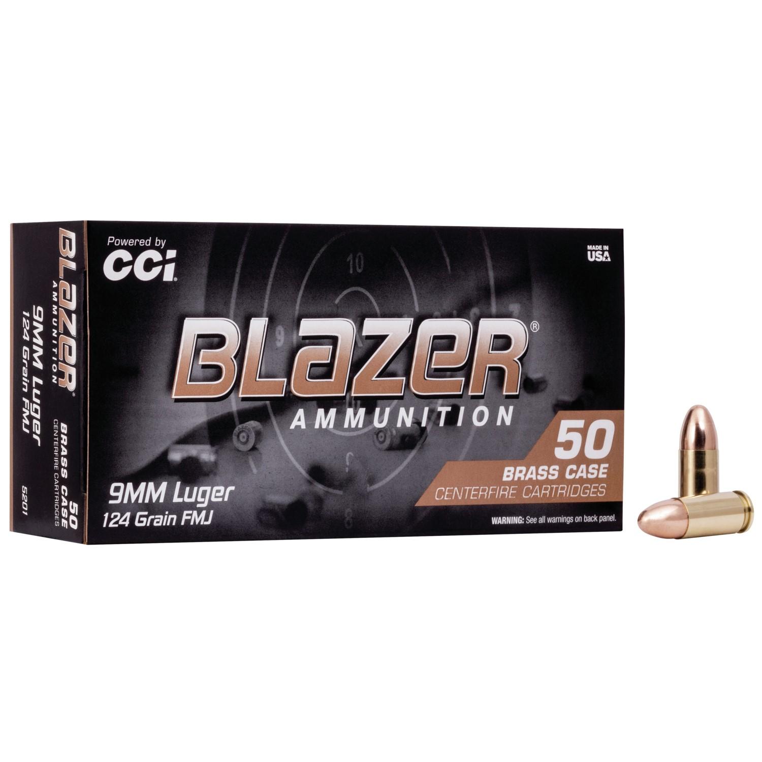 CCI 5201 Blazer Brass 9mm Luger 124 Grain FMJ 50 Rounds per Box - View 2