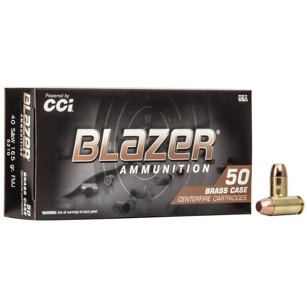 CCI Blazer Brass 40 S&W 165 Grain FMJ Ammo 50 Round Box (5210) - View 2