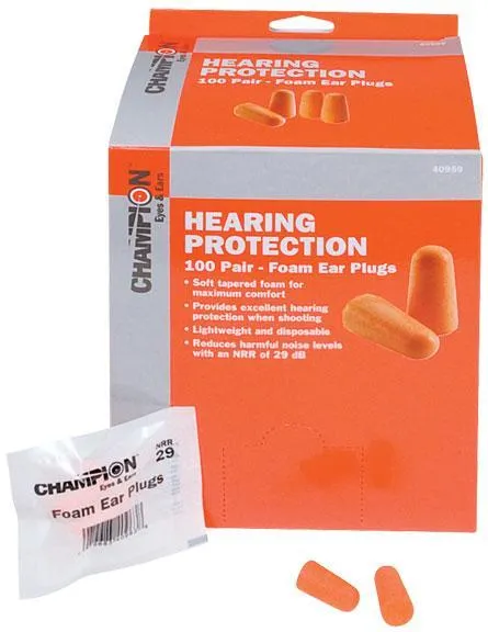 Champion Targets 40959 Molded EAR Plugs 32 DB IN THE Contouring Orange Foam - View 2