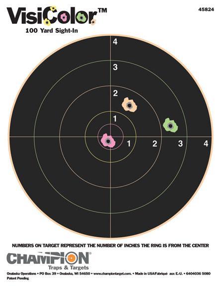 Champion Targets 45824 VisiColor Bullseye Paper Hanging Pistol/Rifle 8.50" x 11" Multi-Color 10 Pk. - View 2