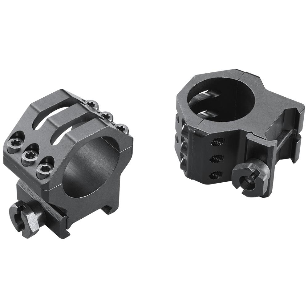 Weaver 6 Hole Tactical Scope Rings 1" High Matte Black - View 2
