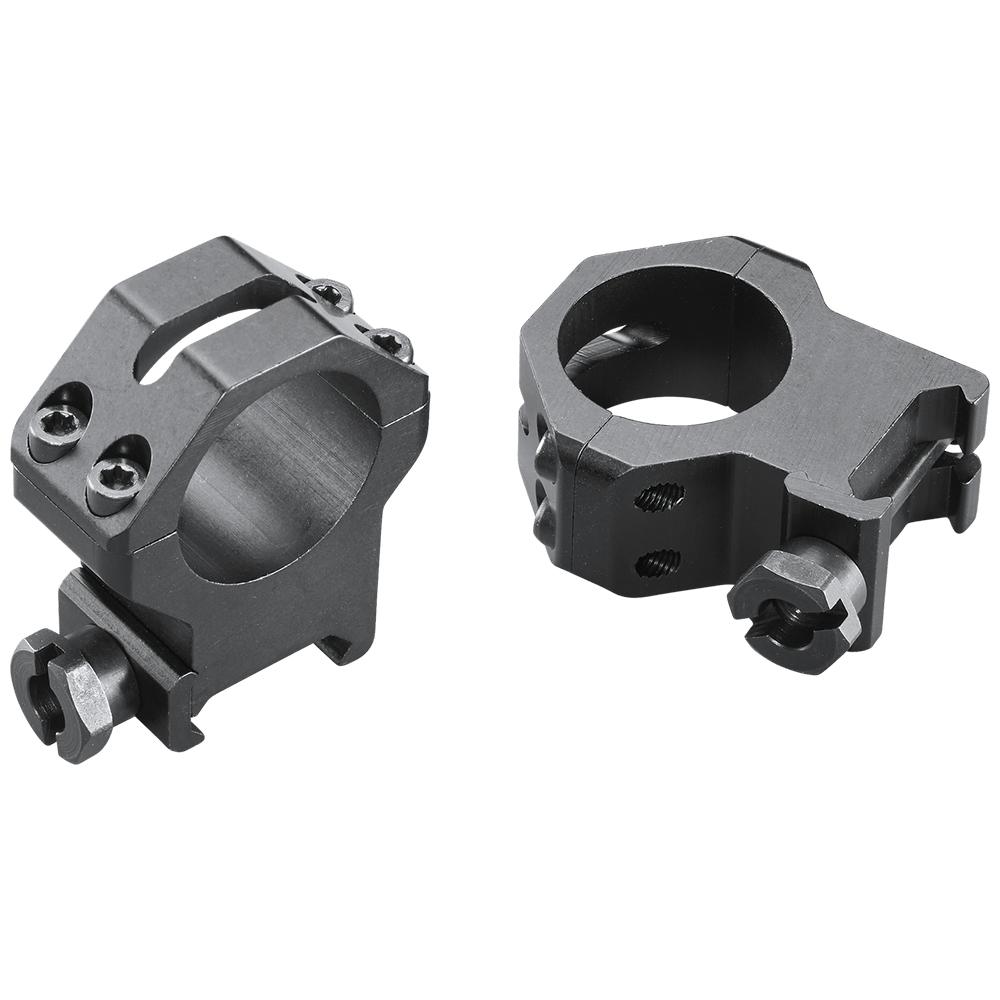Weaver Mounts 48362 Skeleton Rings Scope Ring Set Black Anodized Aluminum 1" Tube Extra High Four Hole - View 2